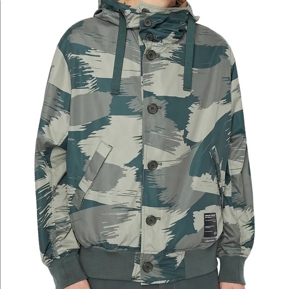 *SOLD* Armani Exchange Reversible Jacket size L Green/Tan - Picture 3 of 6